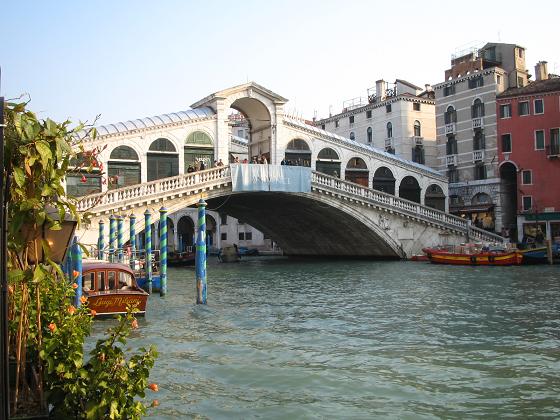 The Rialto. The original had a hold in the middle for sails to pass through. This was stupid; the bridge collapsed.